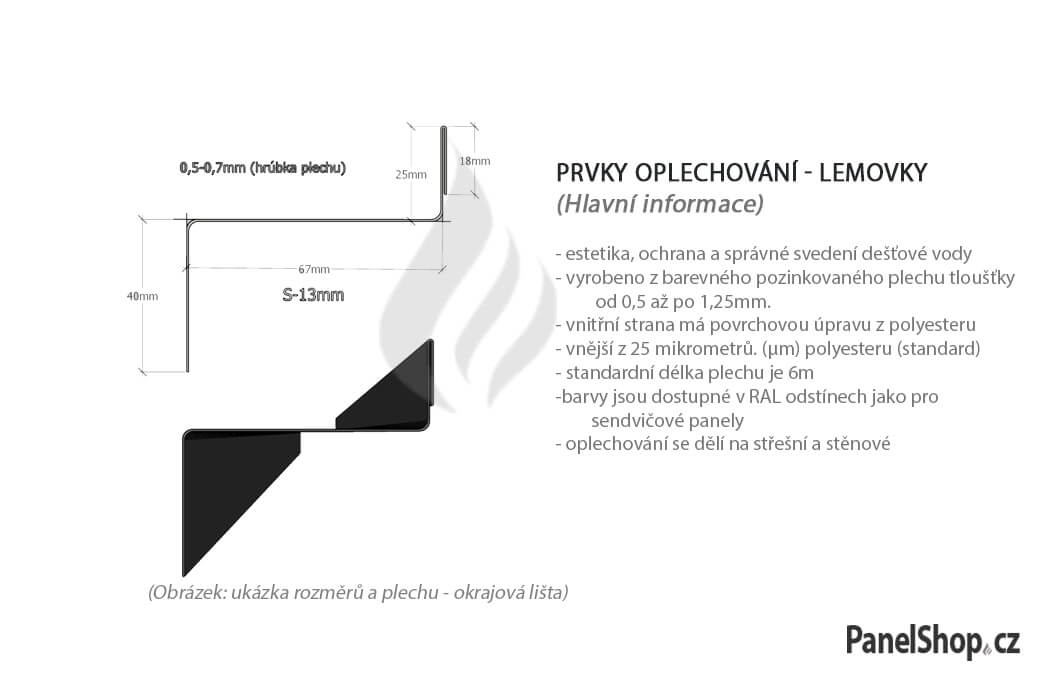 samořezné šrouby, kaloty na střešní panely, epdm izolační pásky, oplechování.